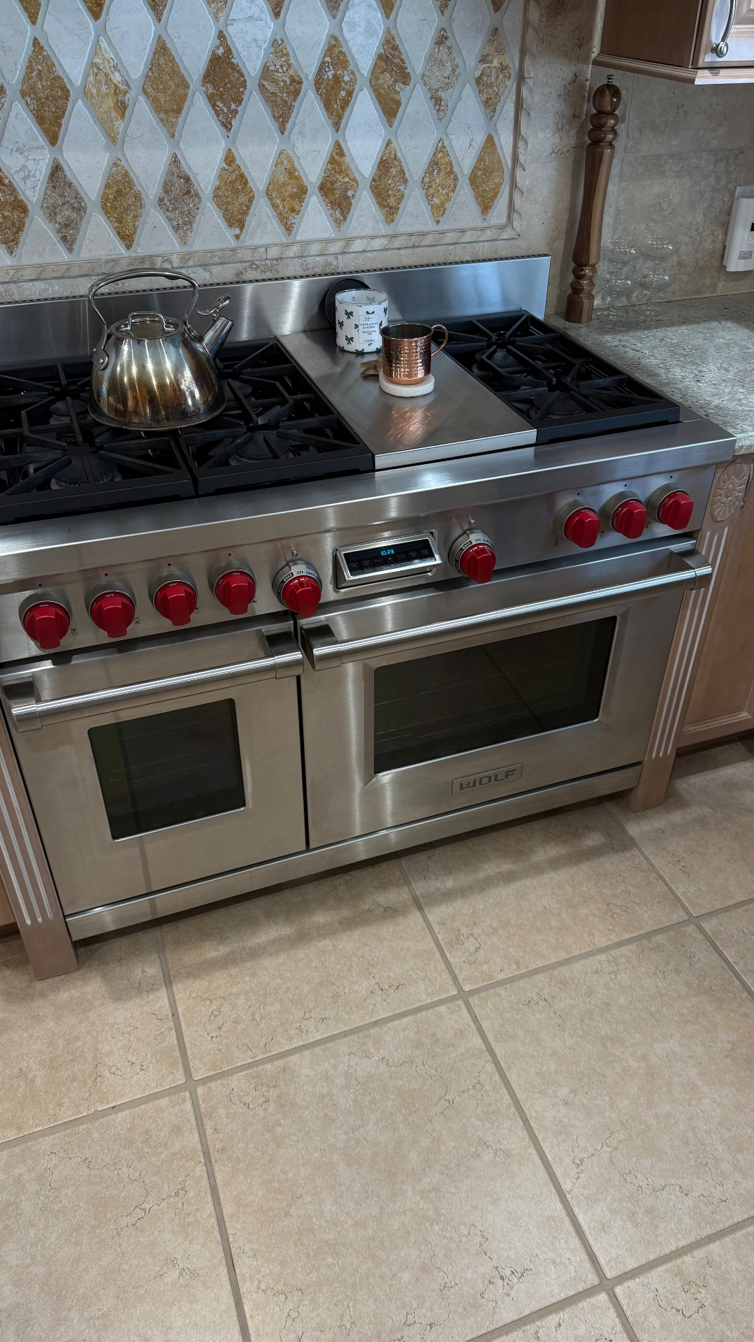 A cooking range during an appliance inspection